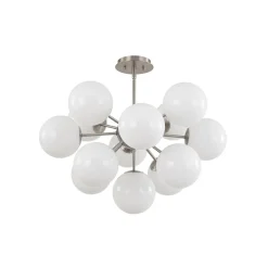 Shine Lustre Opal Glass Bubble Sputnik Semi Flush Chandelier