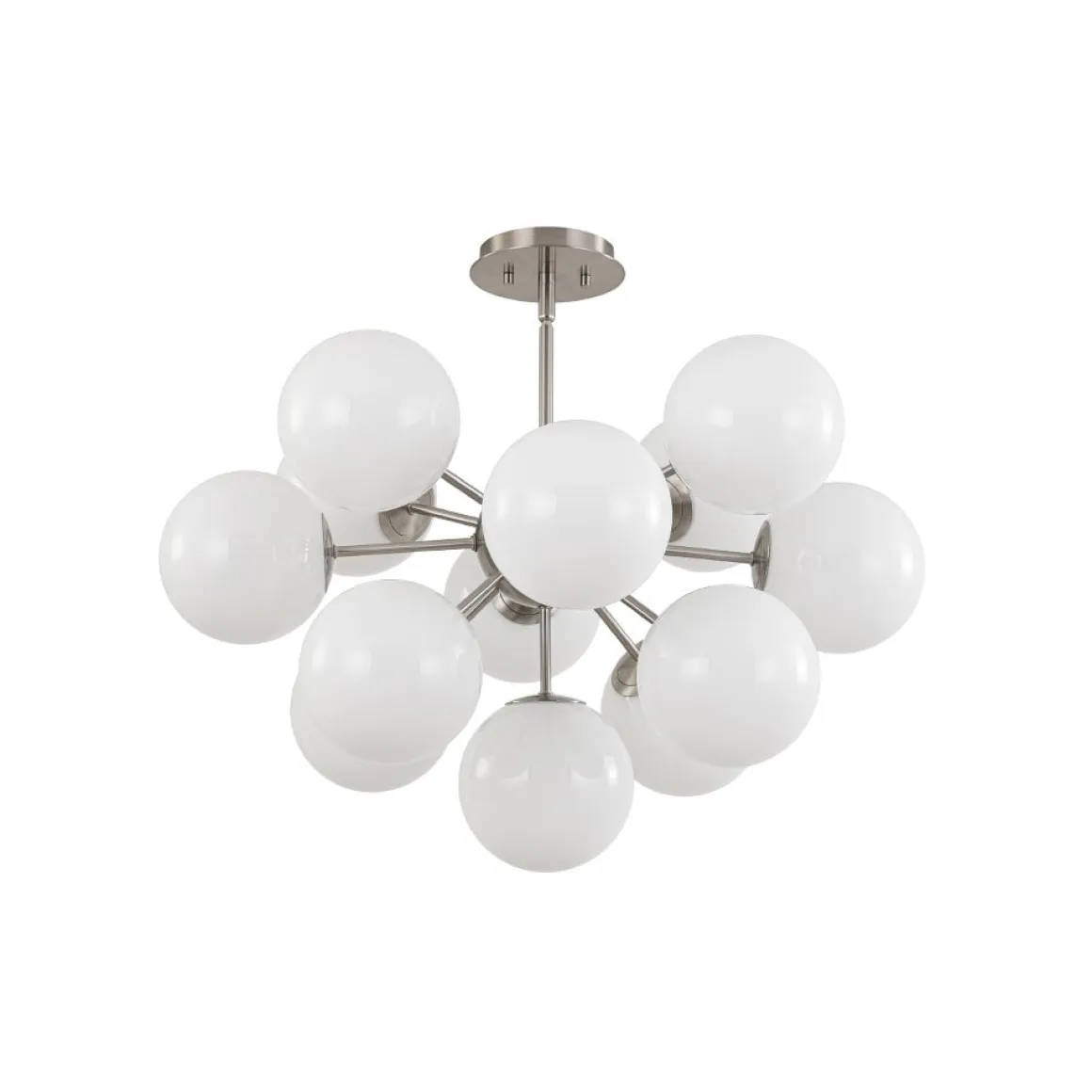 Shine Lustre Opal Glass Bubble Sputnik Semi Flush Chandelier