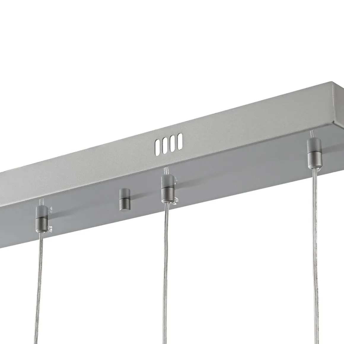 Silver 5-Light Clear Glass Teardrop Linear Island Pendant