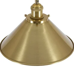 Simple Brass 1-Light Metal Flat Conical Kitchen Pendant