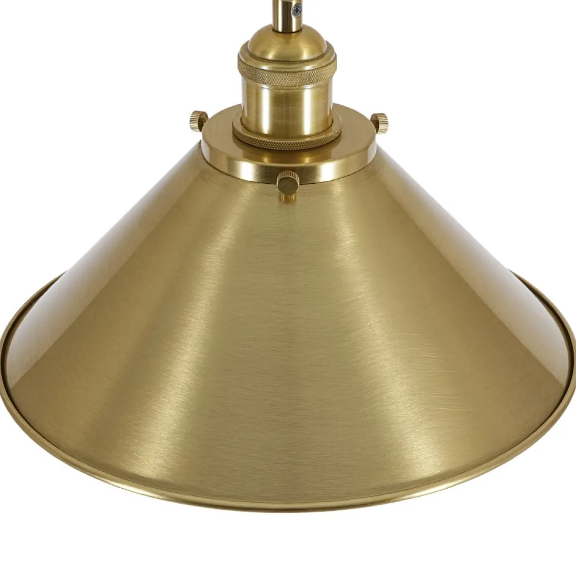 Simple Brass 1-Light Metal Flat Conical Kitchen Pendant