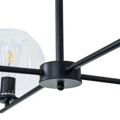 Simple 4-light Clear Glass Globe Round Sputnik Chandelier