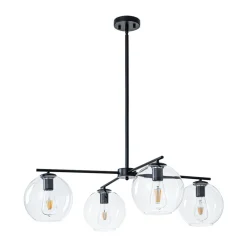Simple 4-light Clear Glass Globe Round Sputnik Chandelier