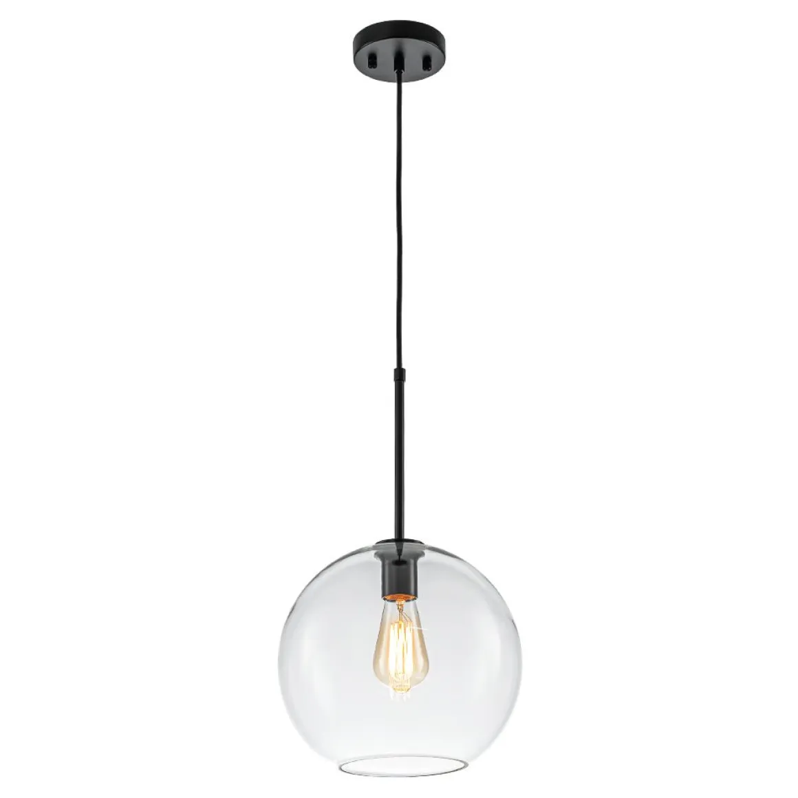 Simple Mid-Century 1-Light Clear Glass Globe Pendant Light