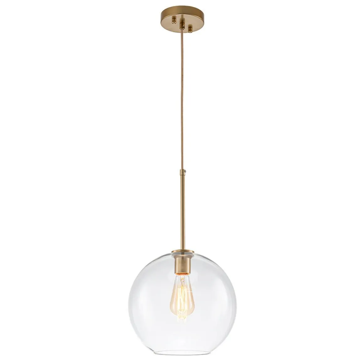 Simple Mid-Century 1-Light Clear Glass Globe Pendant Light