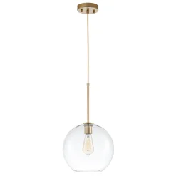 Simple Mid-Century 1-Light Clear Glass Globe Pendant Light