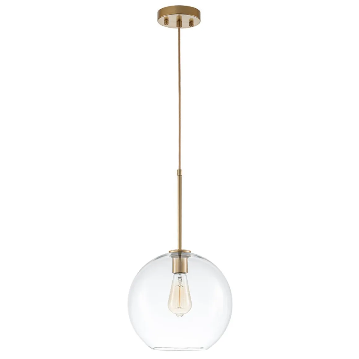 Simple Mid-Century 1-Light Clear Glass Globe Pendant Light