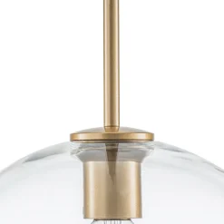 Simple Mid-Century 1-Light Clear Glass Globe Pendant Light