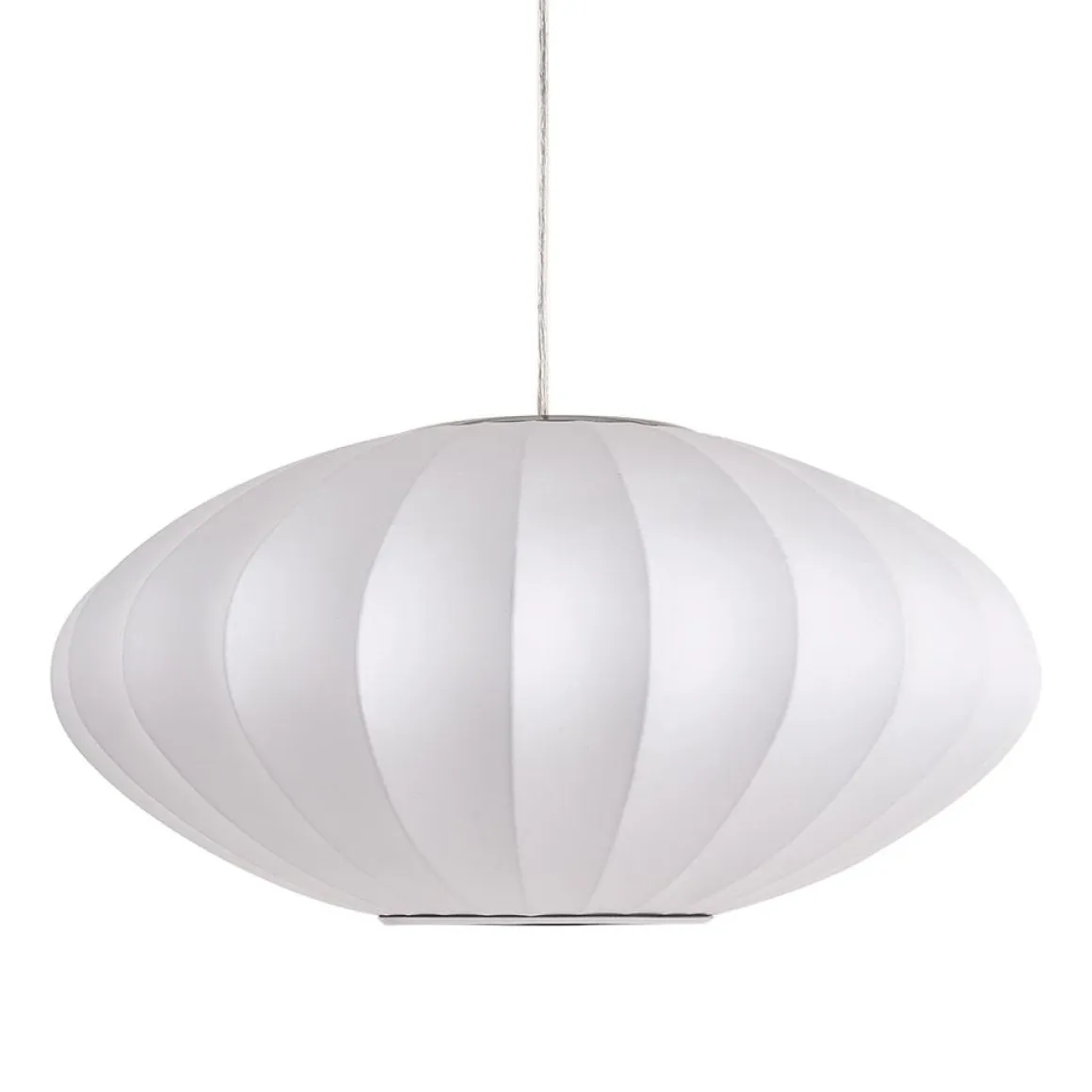 Single White Fabric Pendant Light