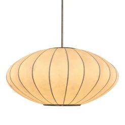 Single White Fabric Pendant Light