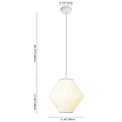 Single White Fabric Pendant Light