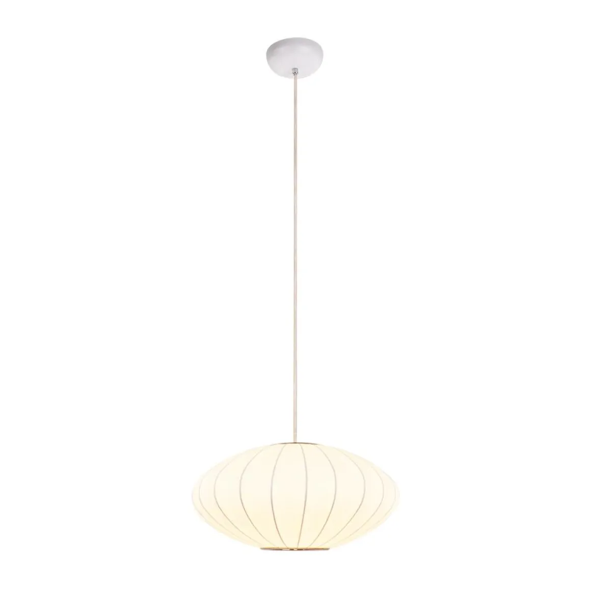 Single White Fabric Pendant Light