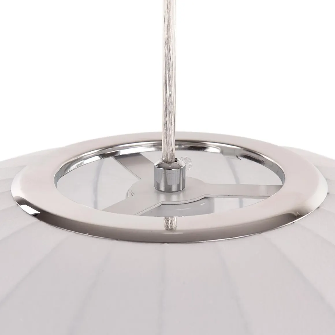 Single White Fabric Pendant Light