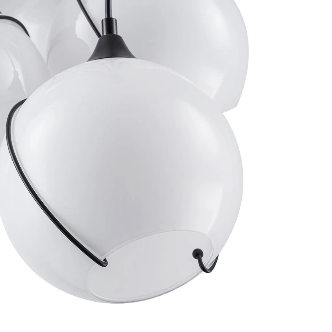 Statement Shine Opal Glass Globe Cluster Chandelier