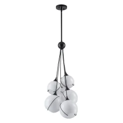 Statement Shine Opal Glass Globe Cluster Chandelier