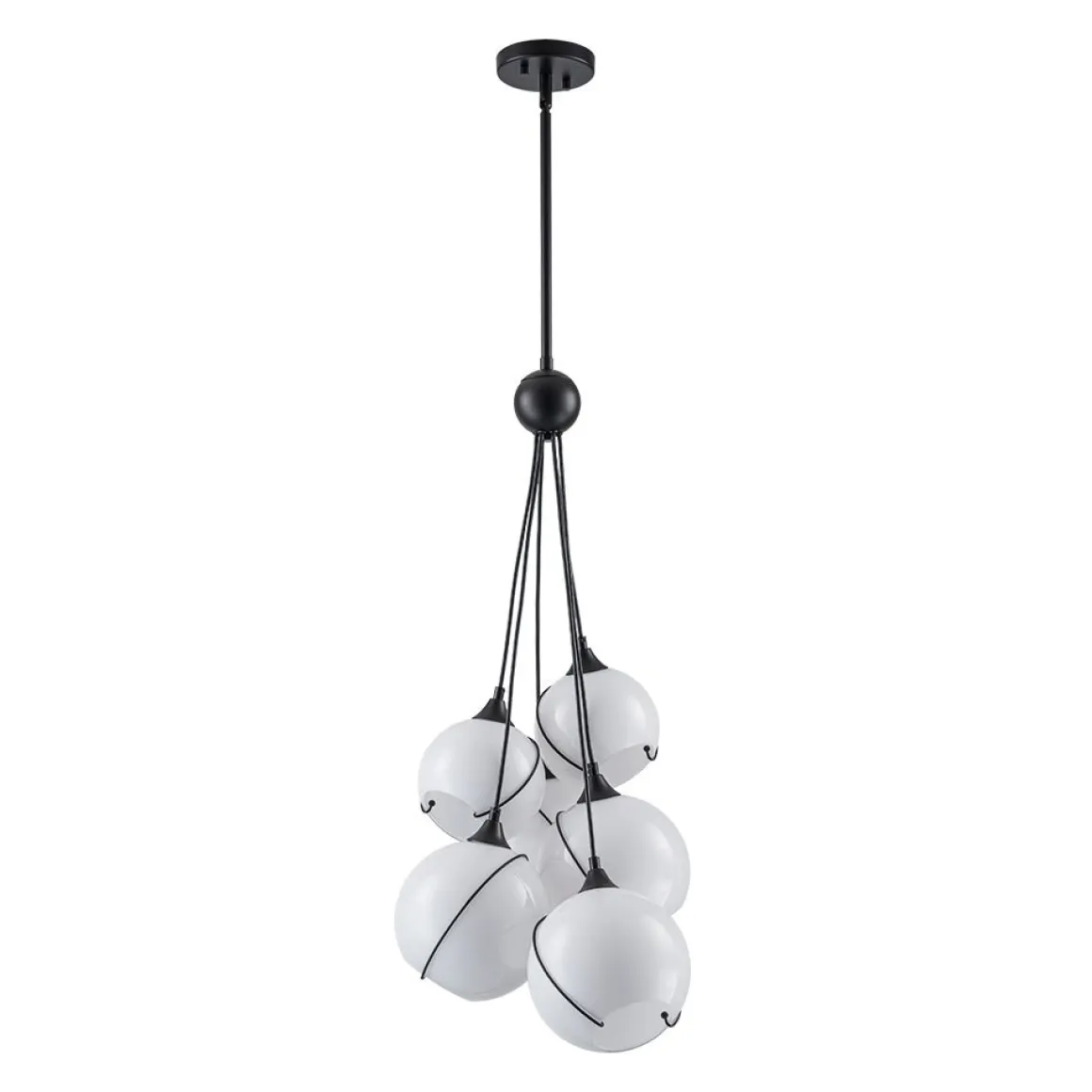 Statement Shine Opal Glass Globe Cluster Chandelier