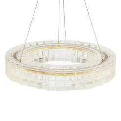 Textured Glass Icy Style Ring Dimmable LED Chandelier