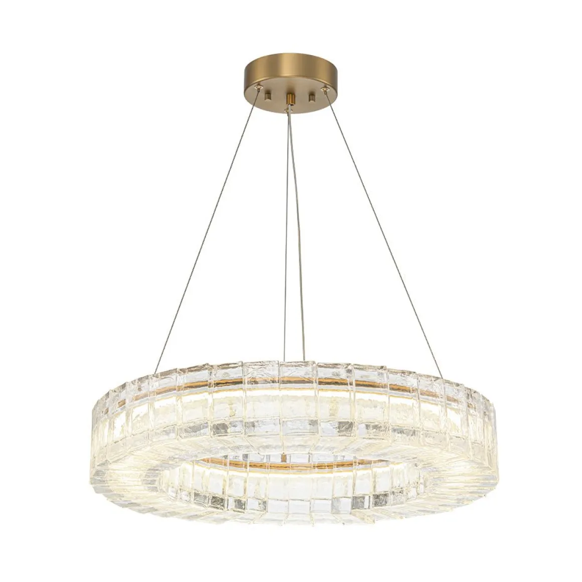 Textured Glass Icy Style Ring Dimmable LED Chandelier