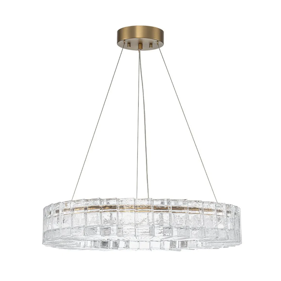 Textured Glass Icy Style Ring Dimmable LED Chandelier