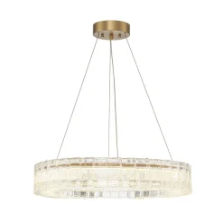 Textured Glass Icy Style Ring Dimmable LED Chandelier