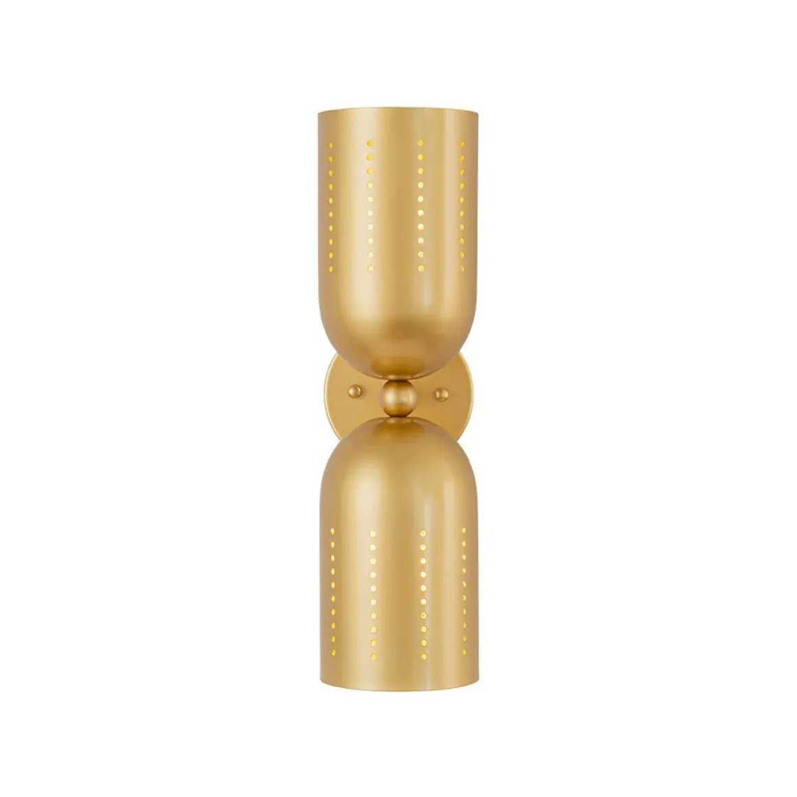 Tulip 2-Light Brass Up Down Hourglass Vanity Wall Sconce