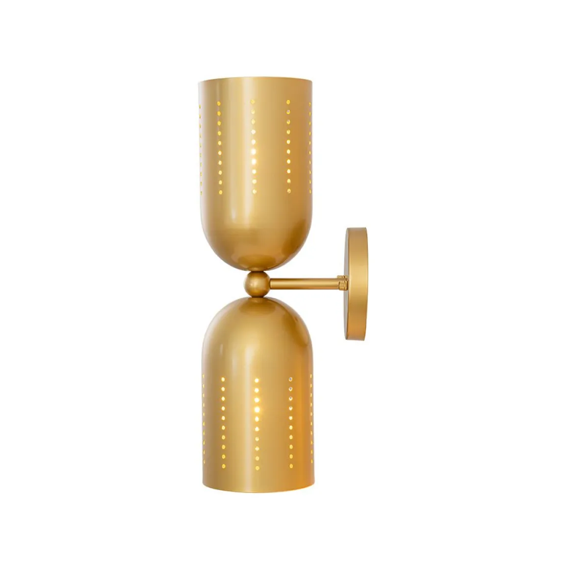 Tulip 2-Light Brass Up Down Hourglass Vanity Wall Sconce