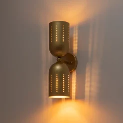 Tulip 2-Light Brass Up Down Hourglass Vanity Wall Sconce