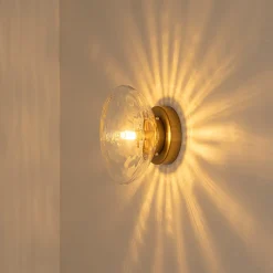 Versatile 1-Light Water Glass Oval Globe Semi Flush Wall Lamp
