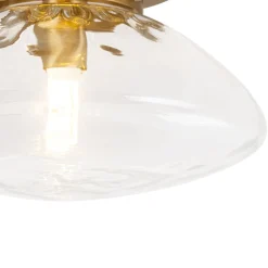 Versatile 1-Light Water Glass Oval Globe Semi Flush Wall Lamp