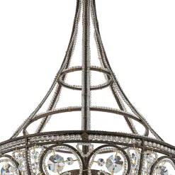 Victorian Antique Bronze Crystal Empire Chandelier