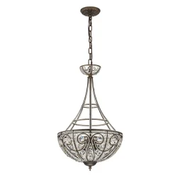 Victorian Antique Bronze Crystal Empire Chandelier