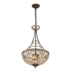 Victorian Antique Bronze Crystal Empire Chandelier