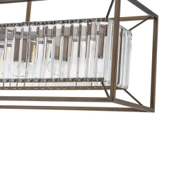 Vintage Italy Glam Crystal Rectangular Linear Chandelier