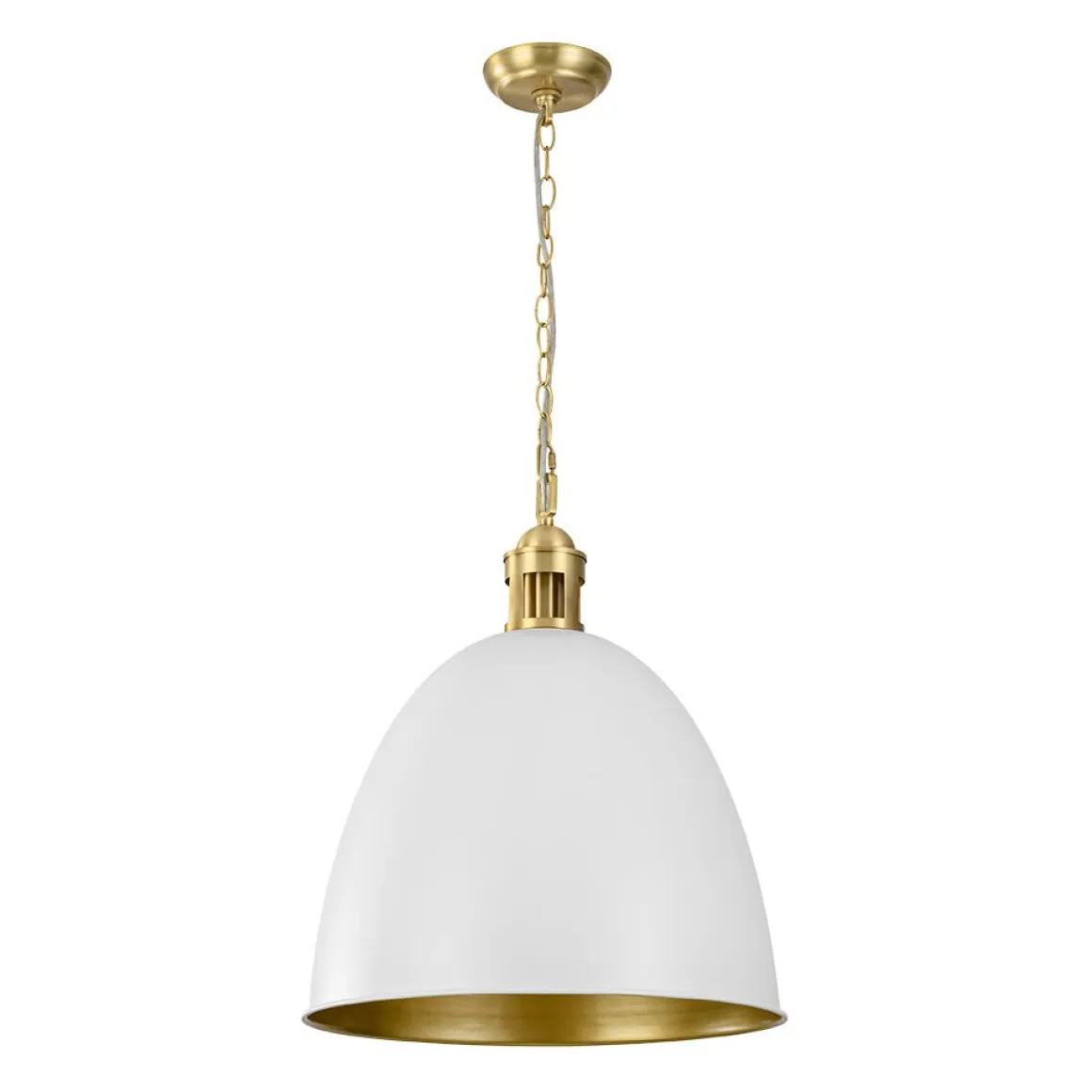 Vintage Luxe Farmhouse Large Iron Bell Pendant Light