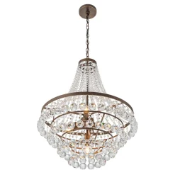 Vintage Luxury Antique Bronze Crystal Empire Chandelier