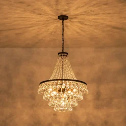 Vintage Luxury Antique Bronze Crystal Empire Chandelier