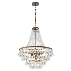 Vintage Luxury Antique Bronze Crystal Empire Chandelier