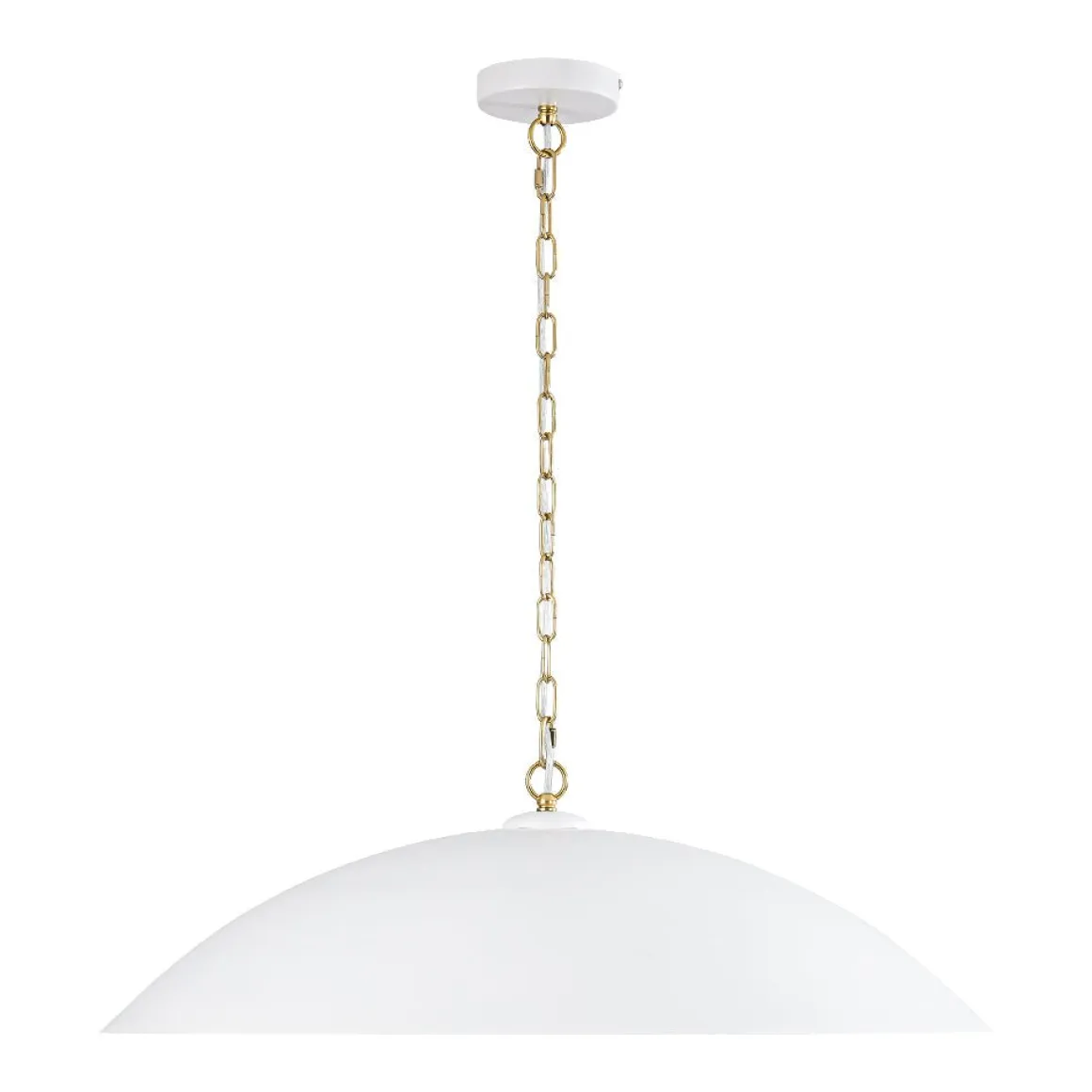Vintage Oversized Flat Dome Metal Pendant Light