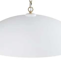 Vintage Oversized Flat Dome Metal Pendant Light