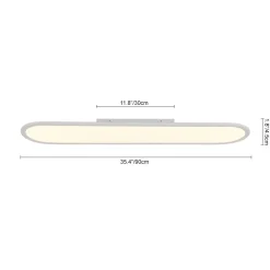 White Long Oval Warm Dimmable LED Semi Flush Mount