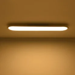 White Long Oval Warm Dimmable LED Semi Flush Mount