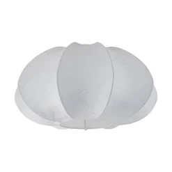 White Silk Scalloped Cage Flush Mount Ceiling Light