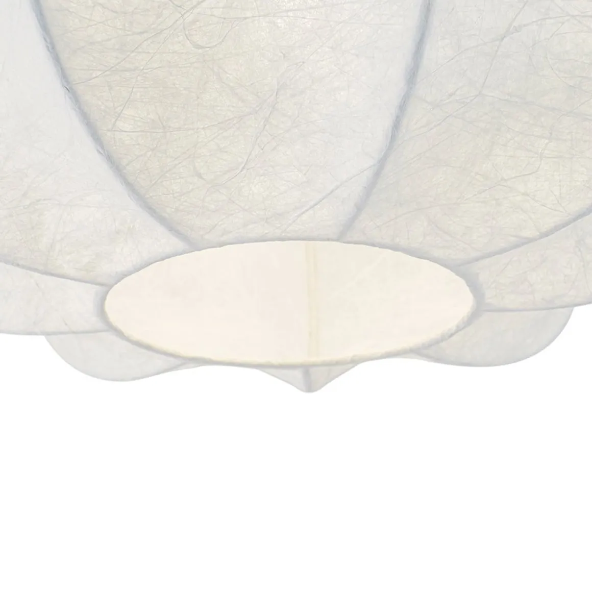 White Silk Scalloped Cage Flush Mount Ceiling Light