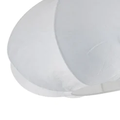 White Silk Scalloped Cage Flush Mount Ceiling Light
