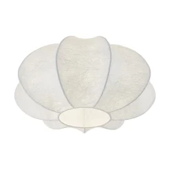 White Silk Scalloped Cage Flush Mount Ceiling Light