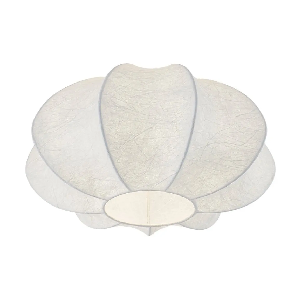 White Silk Scalloped Cage Flush Mount Ceiling Light