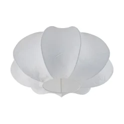 White Silk Scalloped Cage Flush Mount Ceiling Light