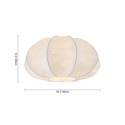 White Silk Scalloped Cage Flush Mount Ceiling Light