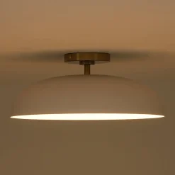 Wide Iron Dome Dimmable LED Semi Flush Ceiling Light