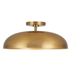 Wide Iron Dome Dimmable LED Semi Flush Ceiling Light